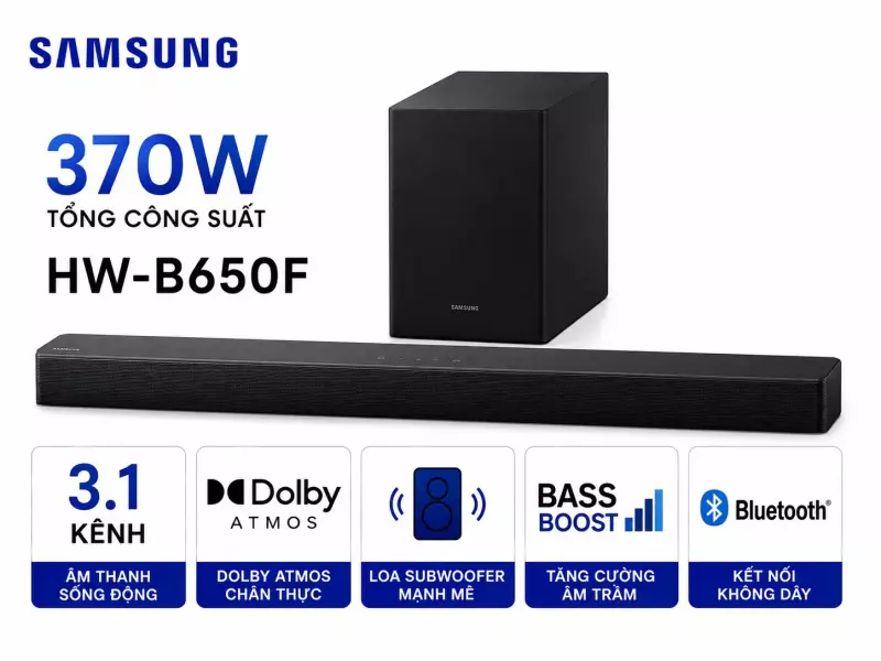 Bộ loa thanh Samsung HW-B650F/XV 370W