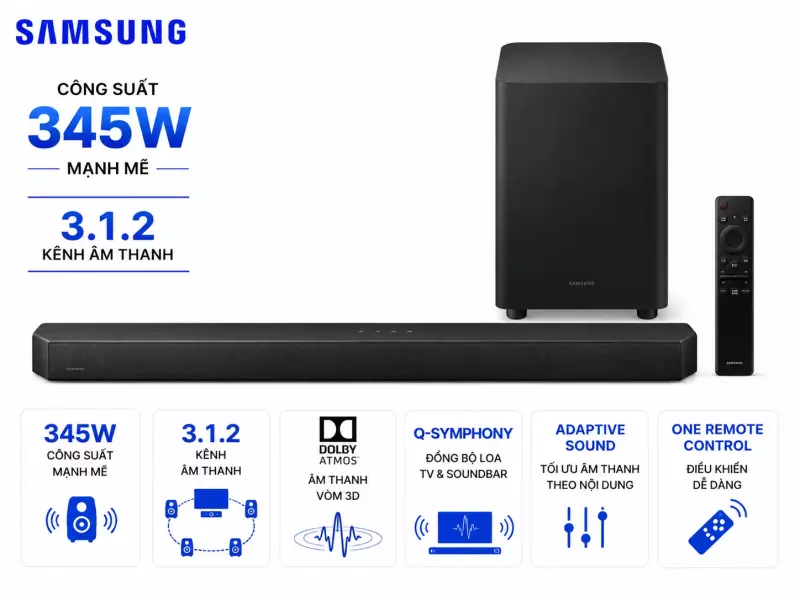 Bộ loa thanh Samsung HW-QS700F/XV 345W