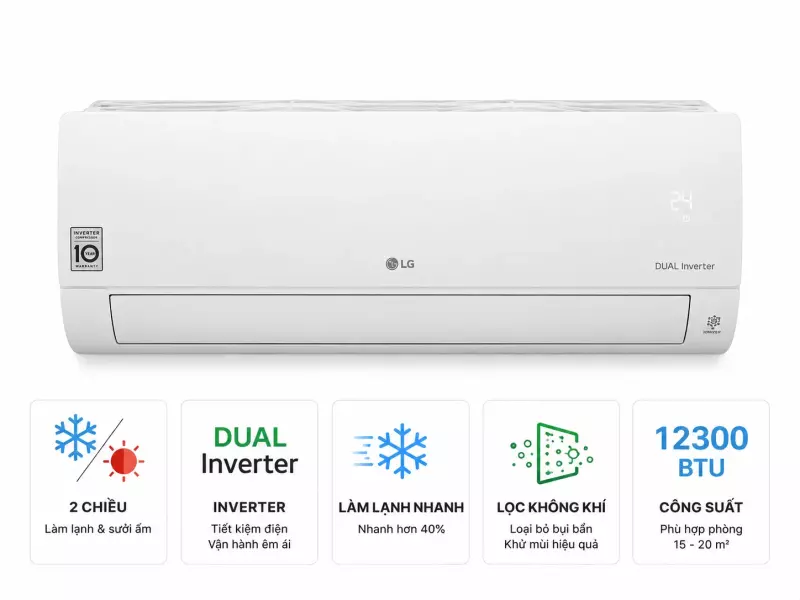 Điều hòa 2 chiều LG Inverter 12300 BTU IDH12M1