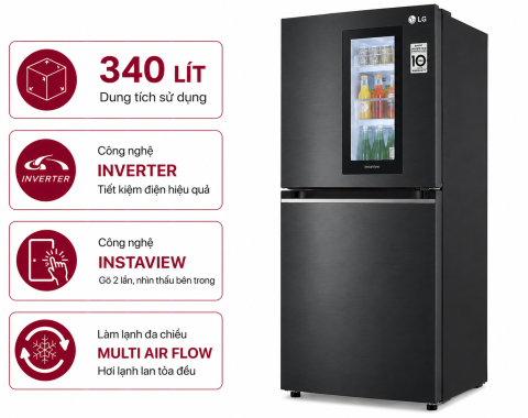 Tủ lạnh LG Inverter 340 lít InstaView LBB33BGMAI
