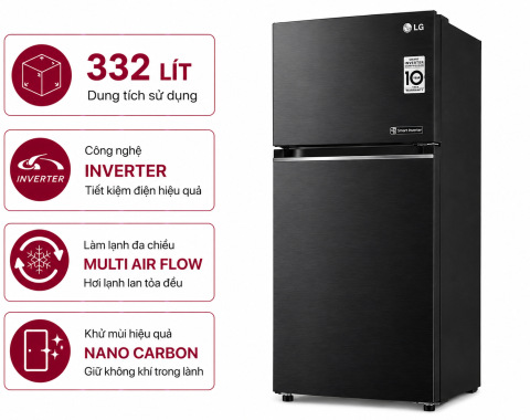 Tủ lạnh LG Inverter 332 lít LBD33BLMA