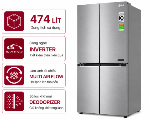 Tủ lạnh LG Inverter 474 lít Multi Door LFB47SVM