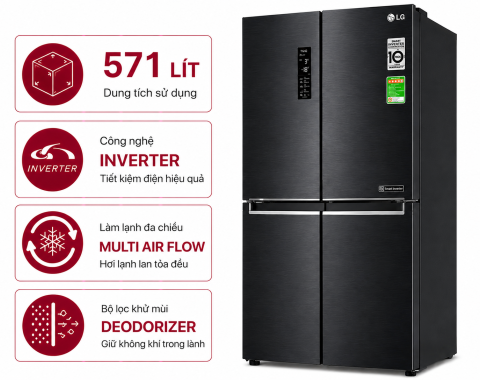 Tủ lạnh LG Inverter 571 lít Multi Door LFD58BLMA