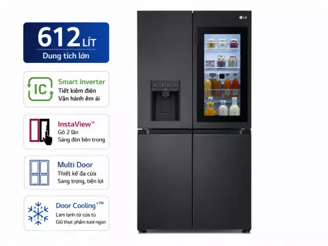 Tủ lạnh LG Inverter 612 lít Multi Door InstaView LFD61BLGAI
