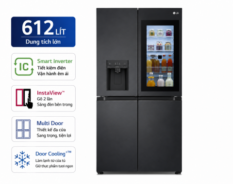 Tủ lạnh LG Inverter 612 lít Multi Door InstaView LFD61BLGAI