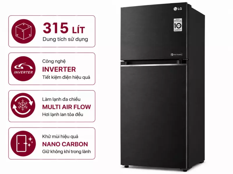 Tủ lạnh LG Inverter 315 lít LTB31BLM