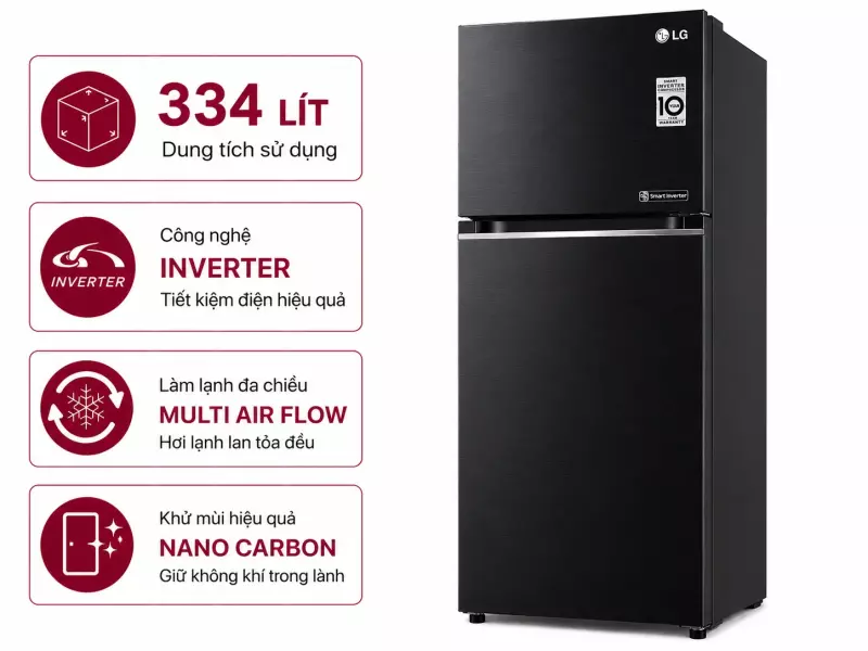 Tủ lạnh LG Inverter 334 lít LTD33BLM