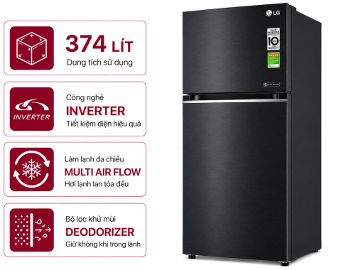 Tủ lạnh LG Inverter 374 lít LTD37BLM