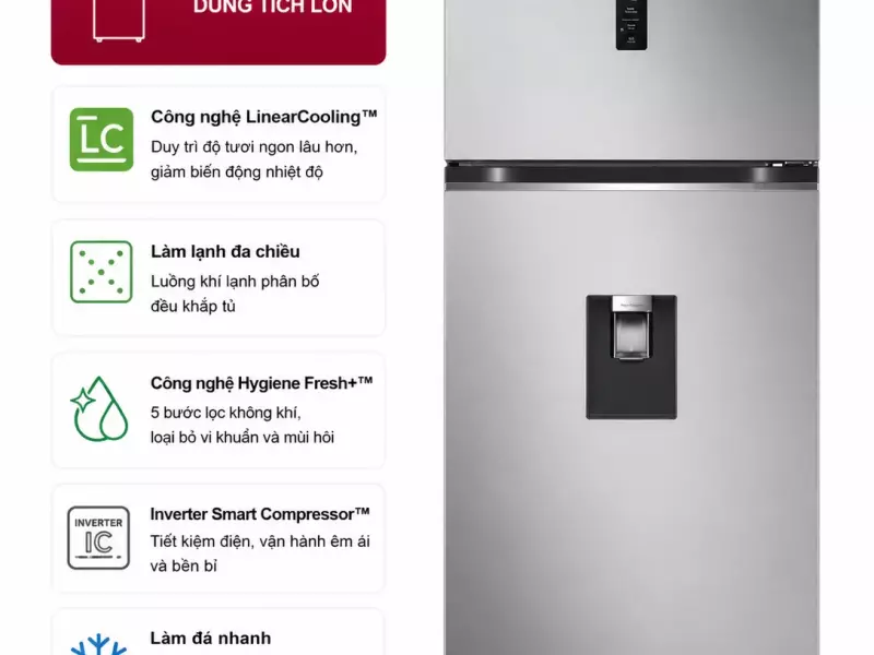 Tủ lạnh LG Inverter 459 lít LTD46SVMA
