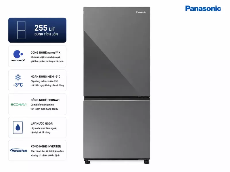 Tủ lạnh Panasonic Inverter 255 lít NR-BV281BGMV