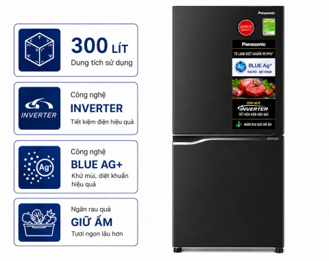 Tủ lạnh Panasonic Inverter 300 lít NR-BV331WGKV