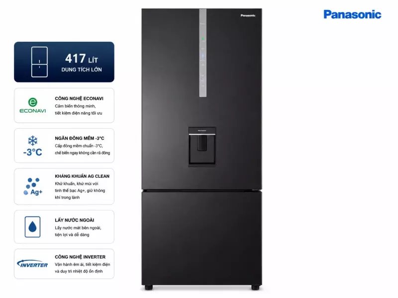 Tủ lạnh Panasonic Inverter 417 lít NR-BX471GPKV