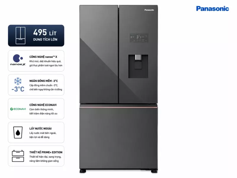 Tủ lạnh Panasonic Inverter 495 lít NR-CW530XMMV