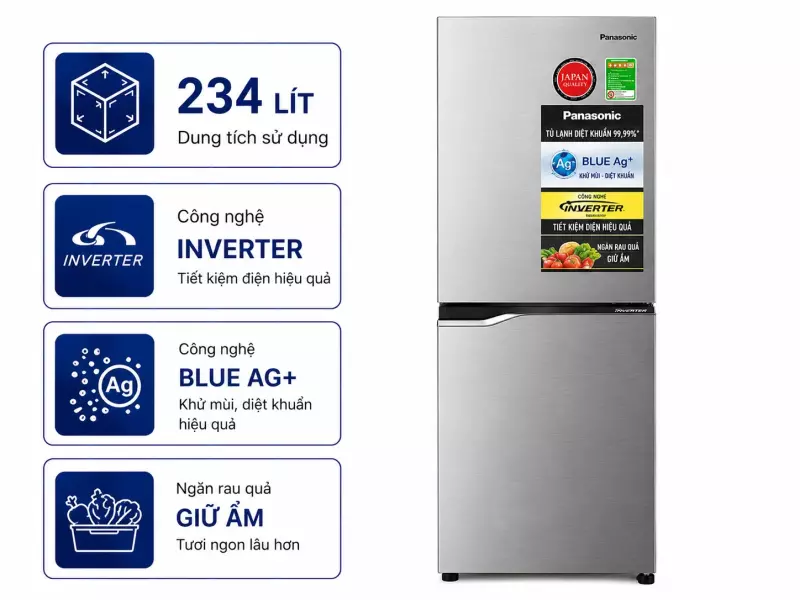 Tủ lạnh Panasonic Inverter 234 lít NR-TV261APSV