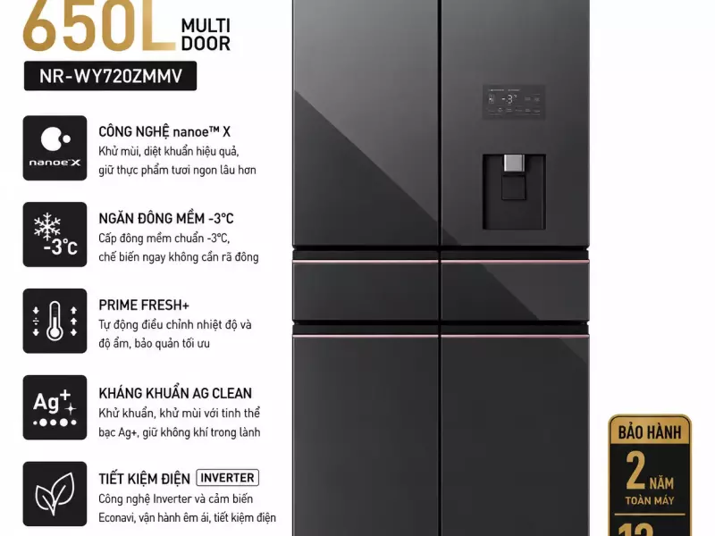 Tủ lạnh Panasonic Inverter 650 lít PRIME+ Edition Multi Door NR-WY720ZMMV