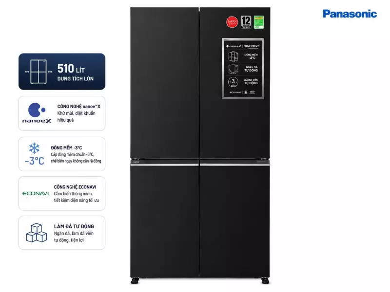 Tủ lạnh Panasonic Inverter 510 lít Multi Door NR-X561BK-VN