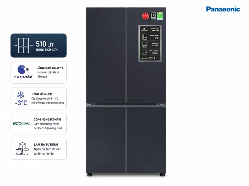 Tủ lạnh Panasonic Inverter 510 lít Multi Door NR-X561GB-VN