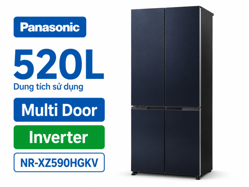 Tủ lạnh Panasonic Inverter 525 lít Multi Door NR-XZ590CWKV