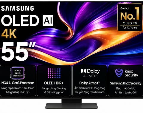 Smart Tivi OLED Samsung AI 4K 55 inch QA55S90F