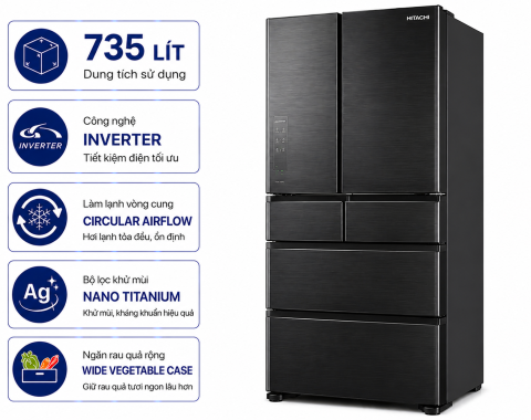Tủ lạnh Hitachi Inverter 735 lít Multi Door R-ZX740KV X