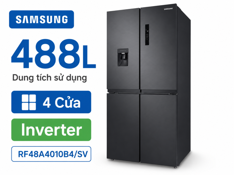 Tủ lạnh Samsung Inverter 488 lít RF48A4010B4/SV