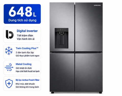 Tủ lạnh Samsung Inverter 648 lít RF59CB66F8S/SV