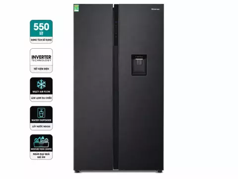 Tủ lạnh Hisense Inverter 550 lít Side By Side RS708N4EBND