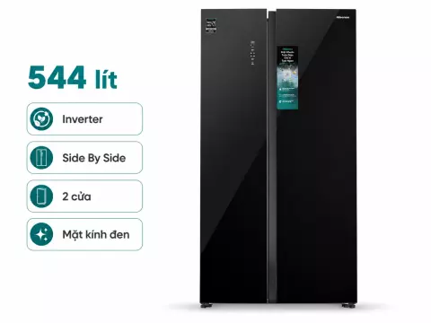 Tủ lạnh Hisense Inverter 544 lít Side By Side RS708N4EBU
