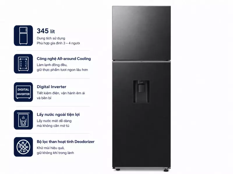 Tủ lạnh Samsung Inverter 345 lít RT35CG5544B1SV