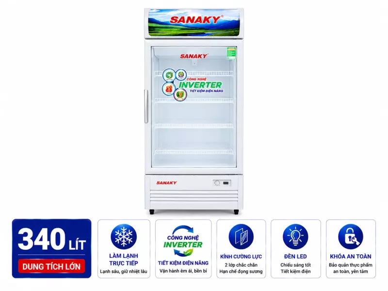 Tủ mát Sanaky Inverter 340 lít TM.VH408K3L