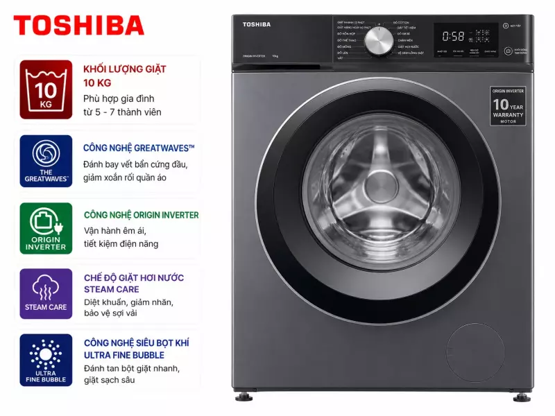 Máy giặt Toshiba Inverter 10 kg TW-T21BU110UWV(MG)