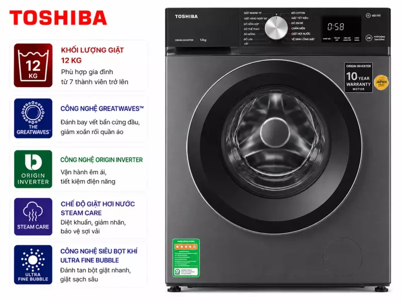 Máy giặt Toshiba Inverter 12 kg TW-T21BU130UWV(MG)