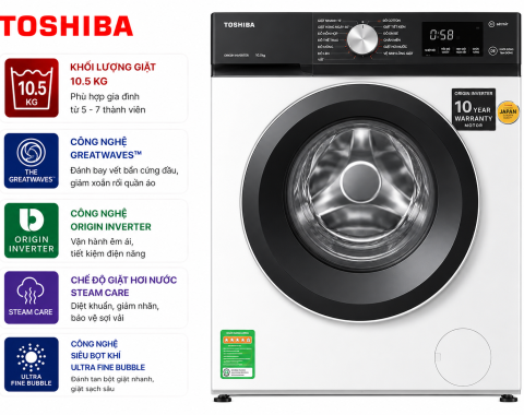 Máy giặt Toshiba Inverter 10.5 kg TW-T25BZU115MWV(MG)