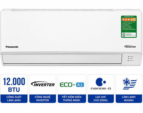 Điều hòa Panasonic 12000BTU 1 chiều inverter U12BKH-8