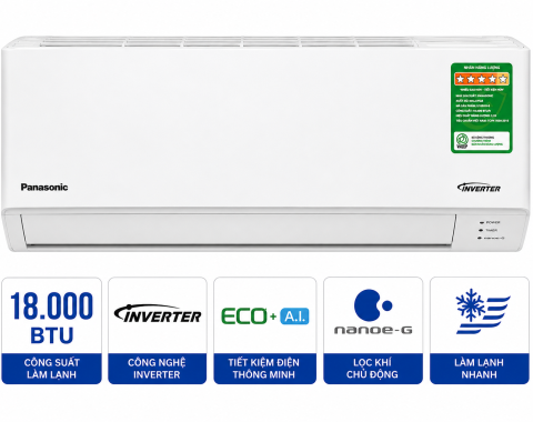 Điều hòa Panasonic 18000BTU 1 chiều inverter U18BKH-8