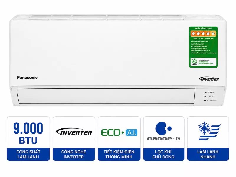Điều hòa Panasonic 9000BTU 1 chiều inverter U9BKH-8