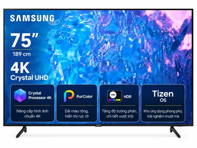 Smart Tivi Samsung Crystal UHD 4K 75 Inch UA75UE100F