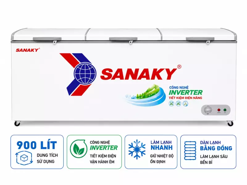 Tủ đông Sanaky Inverter 900 lít VH-1199HY3