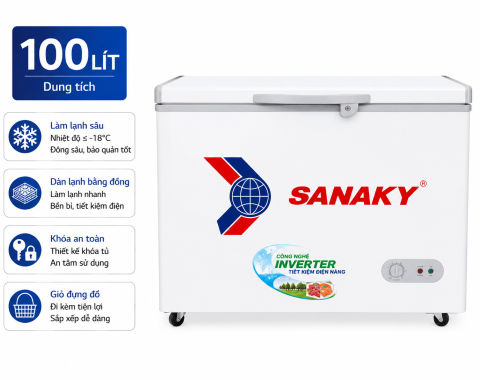 Tủ đông Sanaky 100 lít VH-1599HYK