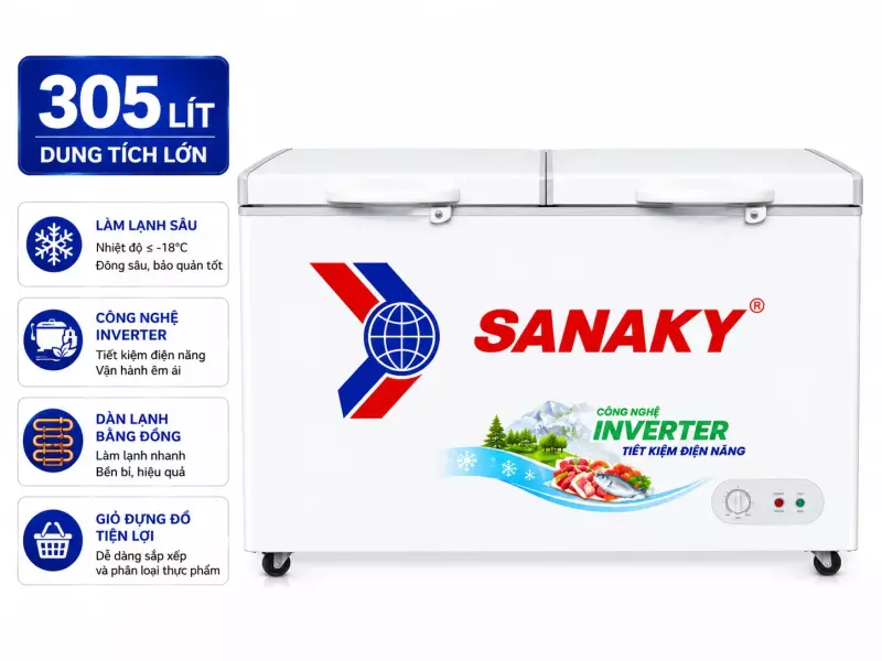 Tủ đông Sanaky 305 lít VH-4099A1