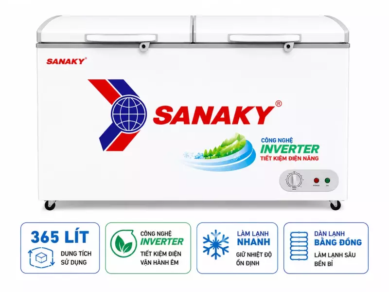 Tủ đông Sanaky Inverter 365 Lít VH-5699W3