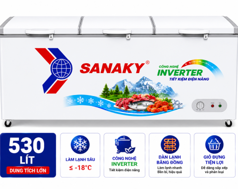 Tủ đông Sanaky Inverter 530 lít VH-6699HY3