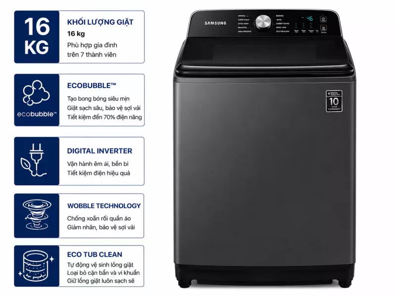 Máy giặt Samsung Inverter 16 kg WA16R6380BV/SV
