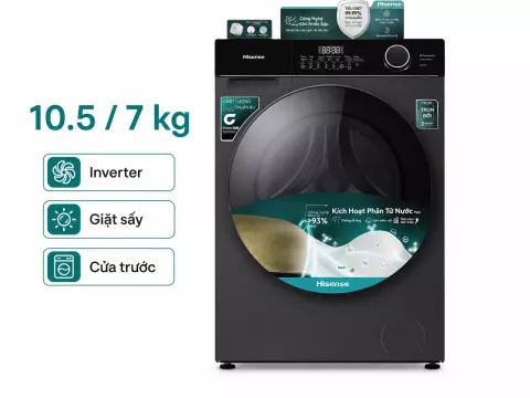 Máy giặt sấy Hisense Inverter giặt 10.5 kg - sấy 7 kg WD105M3