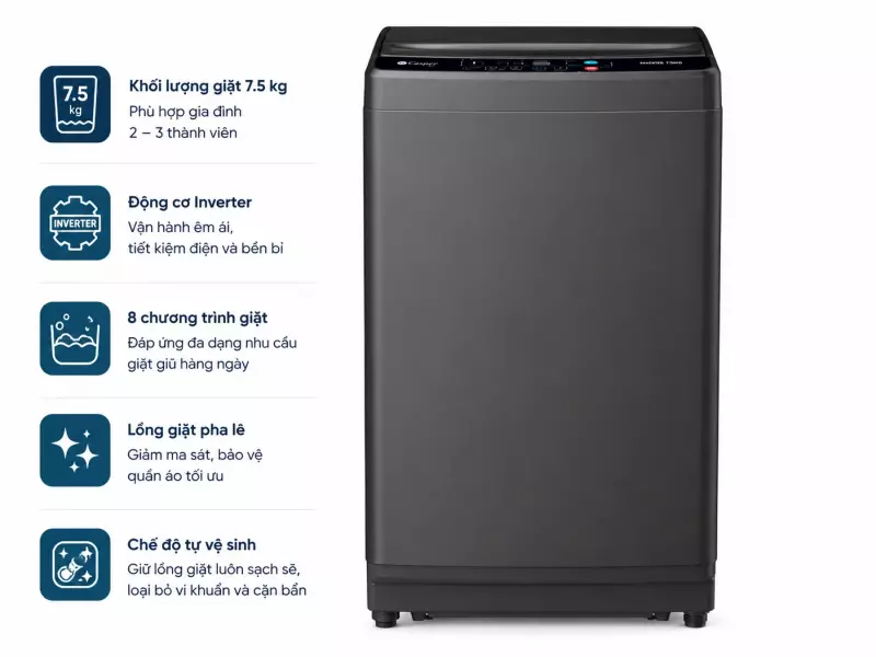 Máy giặt Casper 7.5 kg WT-75NG1