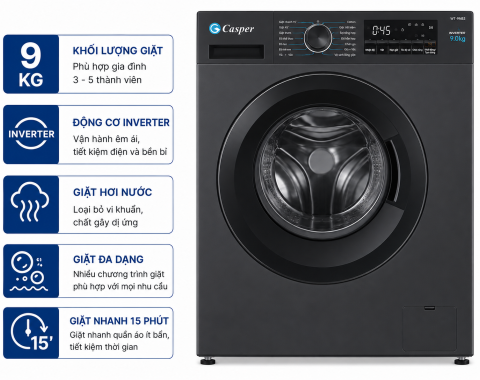 Máy giặt Casper 9 kg WT-9NB3