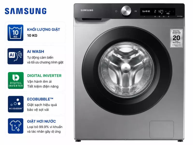 Máy giặt Samsung AI Inverter 10kg WW10T634DLX/SV