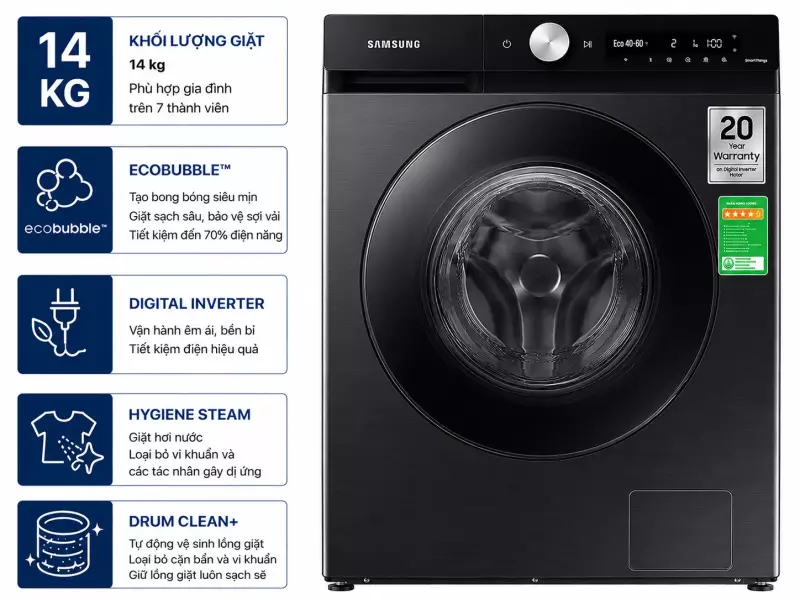Máy giặt Samsung Inverter 14 kg WW14BB944DGHSV