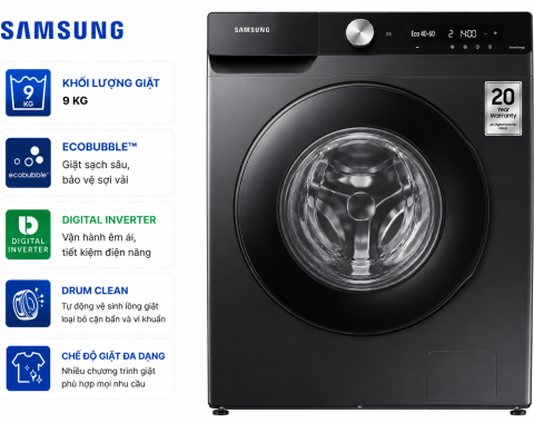 Máy giặt Samsung Inverter 9 kg WW90T634DLN/SV
