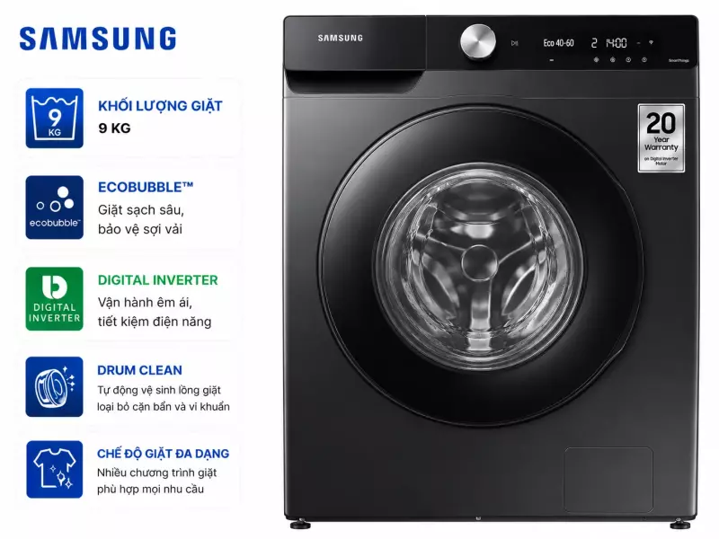 Máy giặt Samsung Inverter 9 kg WW90T634DLN/SV
